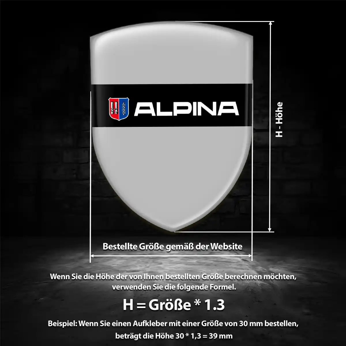 BMW Alpina 3D Gel Aufkleber Wappen Hohe Qualität