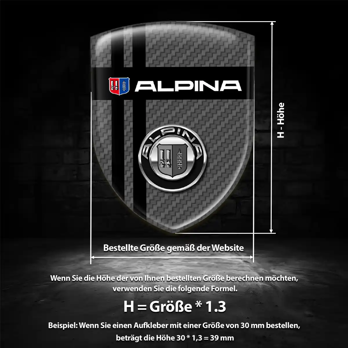 BMW Alpina 3D Gel Aufkleber Wappen Stilvolles Design