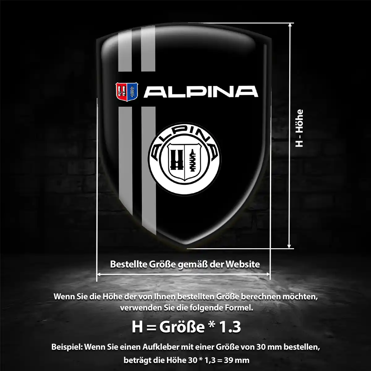 BMW Alpina Aufkleber 3D Gel Emblem Stilvolles Design