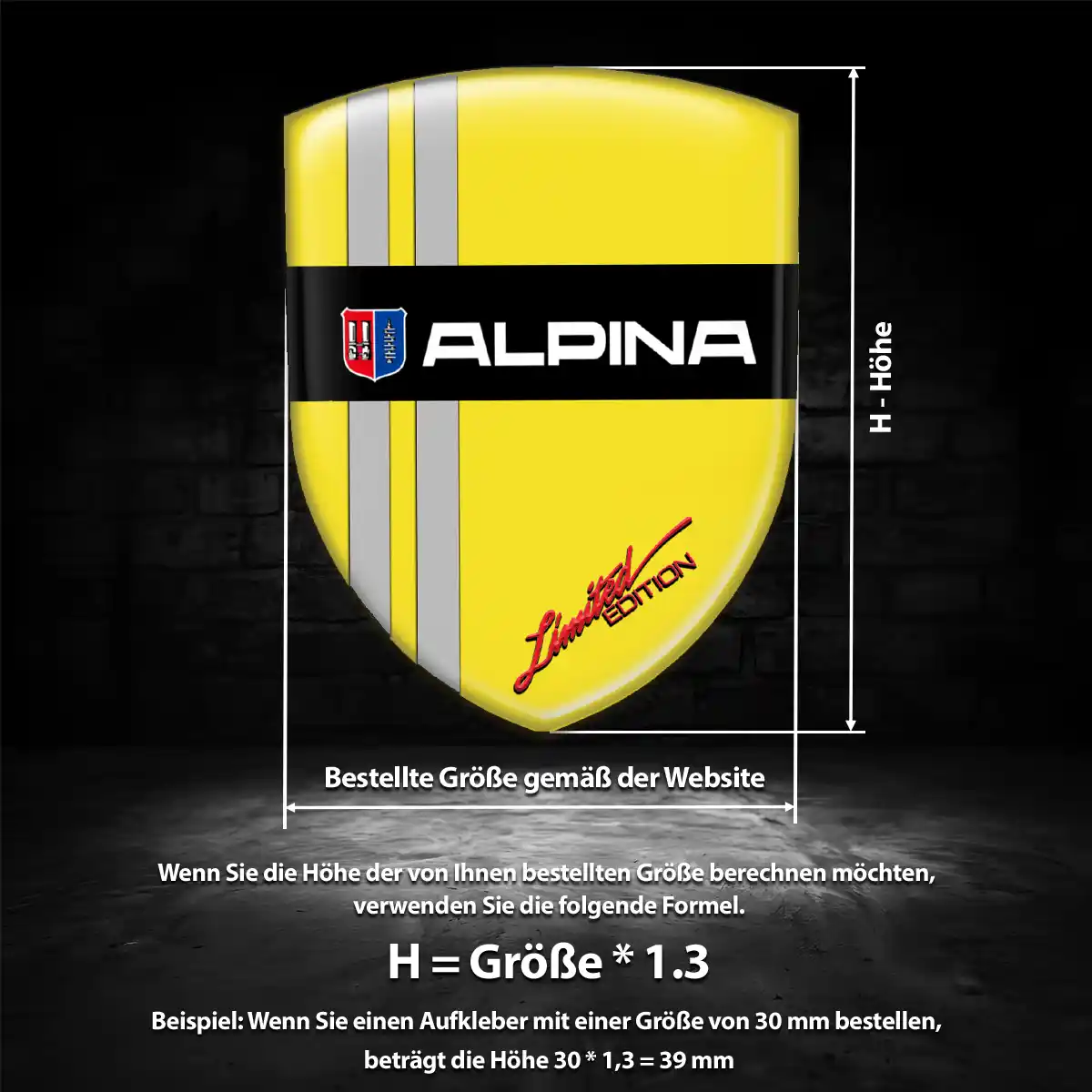 BMW Alpina Aufkleber 3D Gel Embleme Auto Stilvolles Design