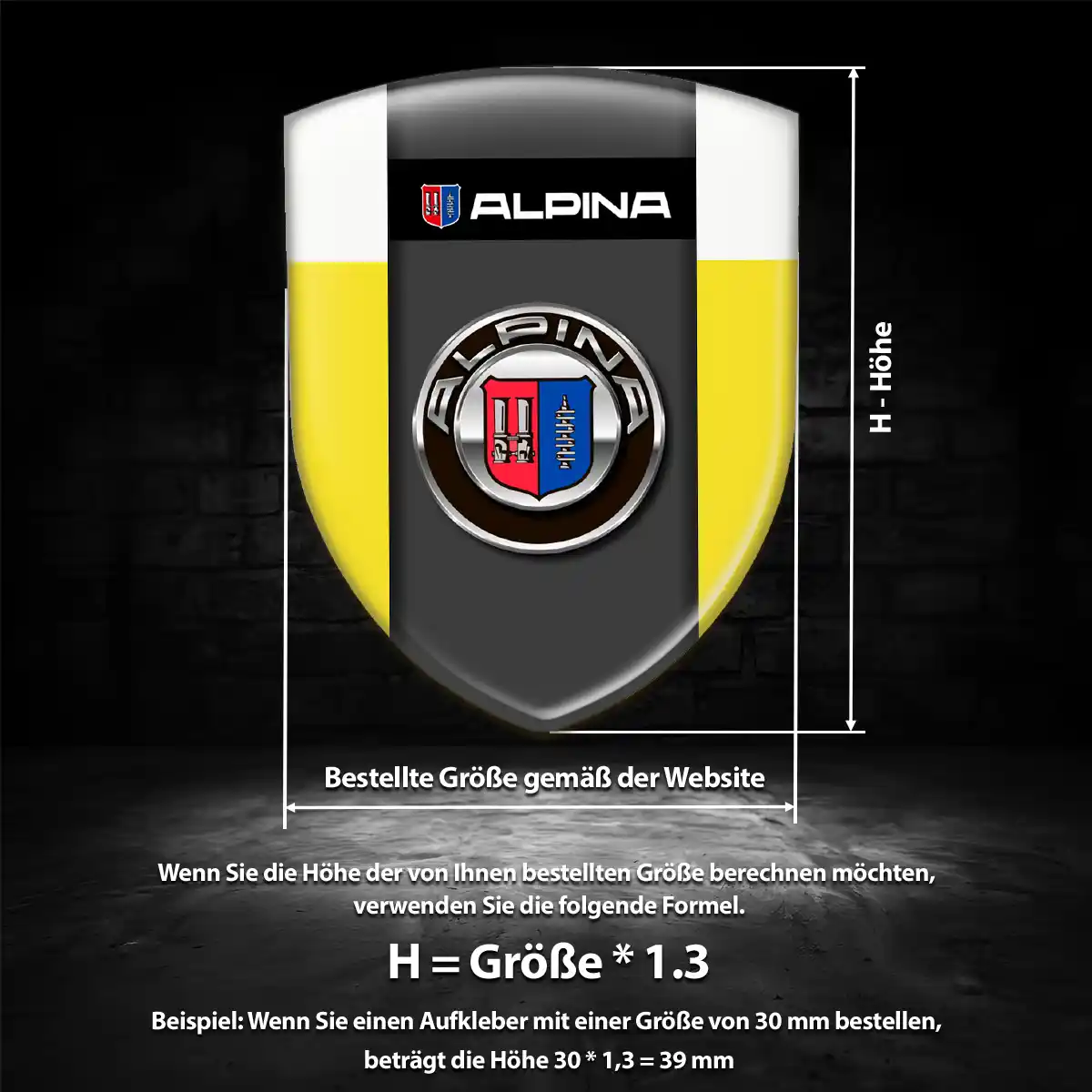 BMW Alpina Aufkleber 3D Gel Embleme Stilvolles Design