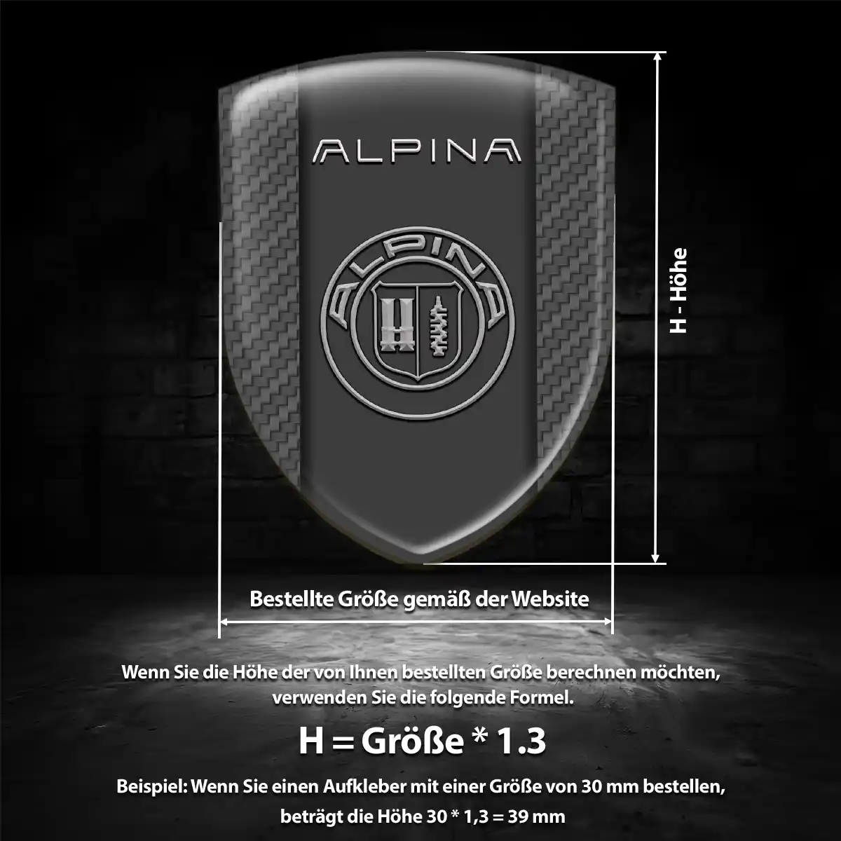 BMW Alpina Aufkleber 3D Gel Silikon Auto Stilvolles Design