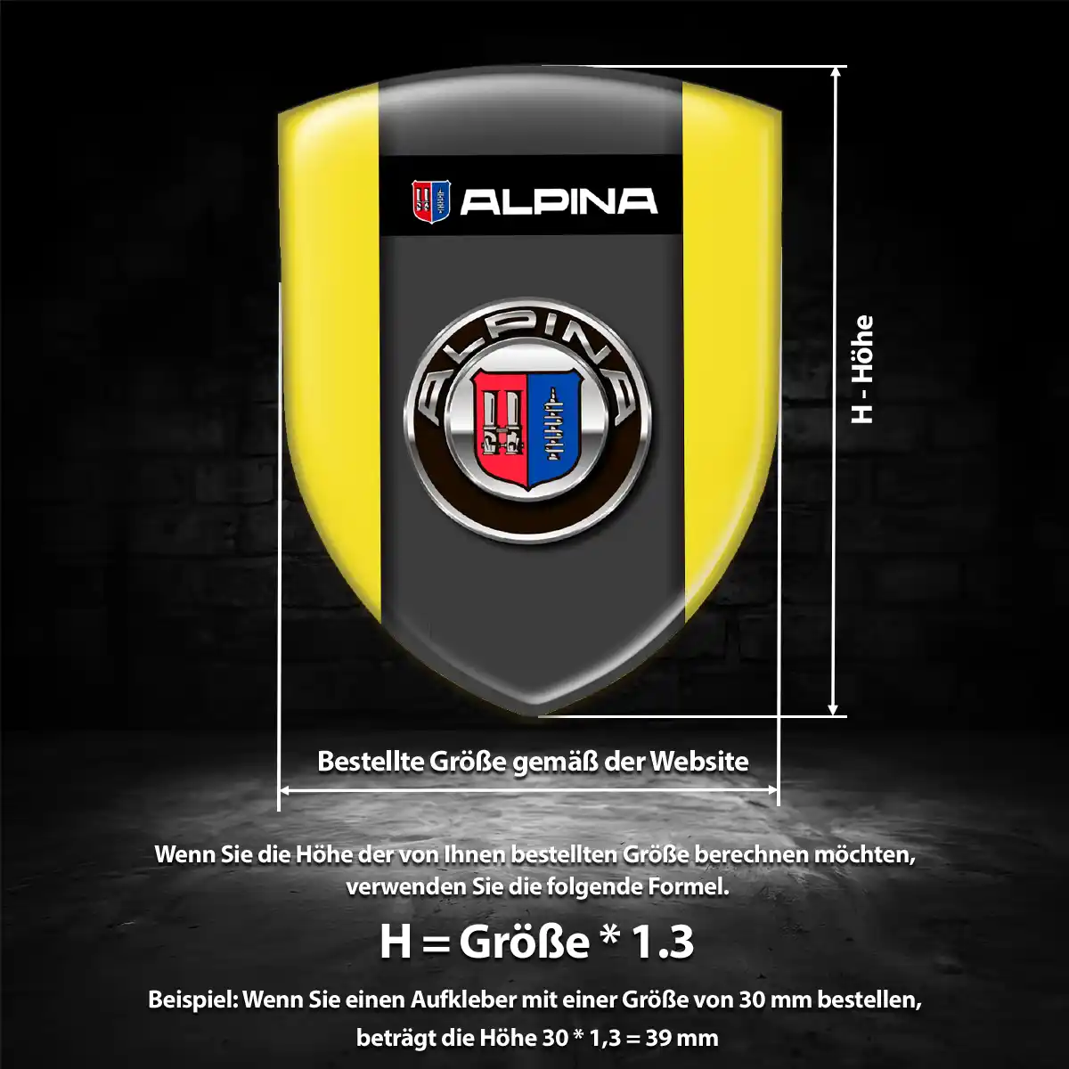 BMW Alpina Aufkleber 3D Gel Wappen Auto Hohe Qualität