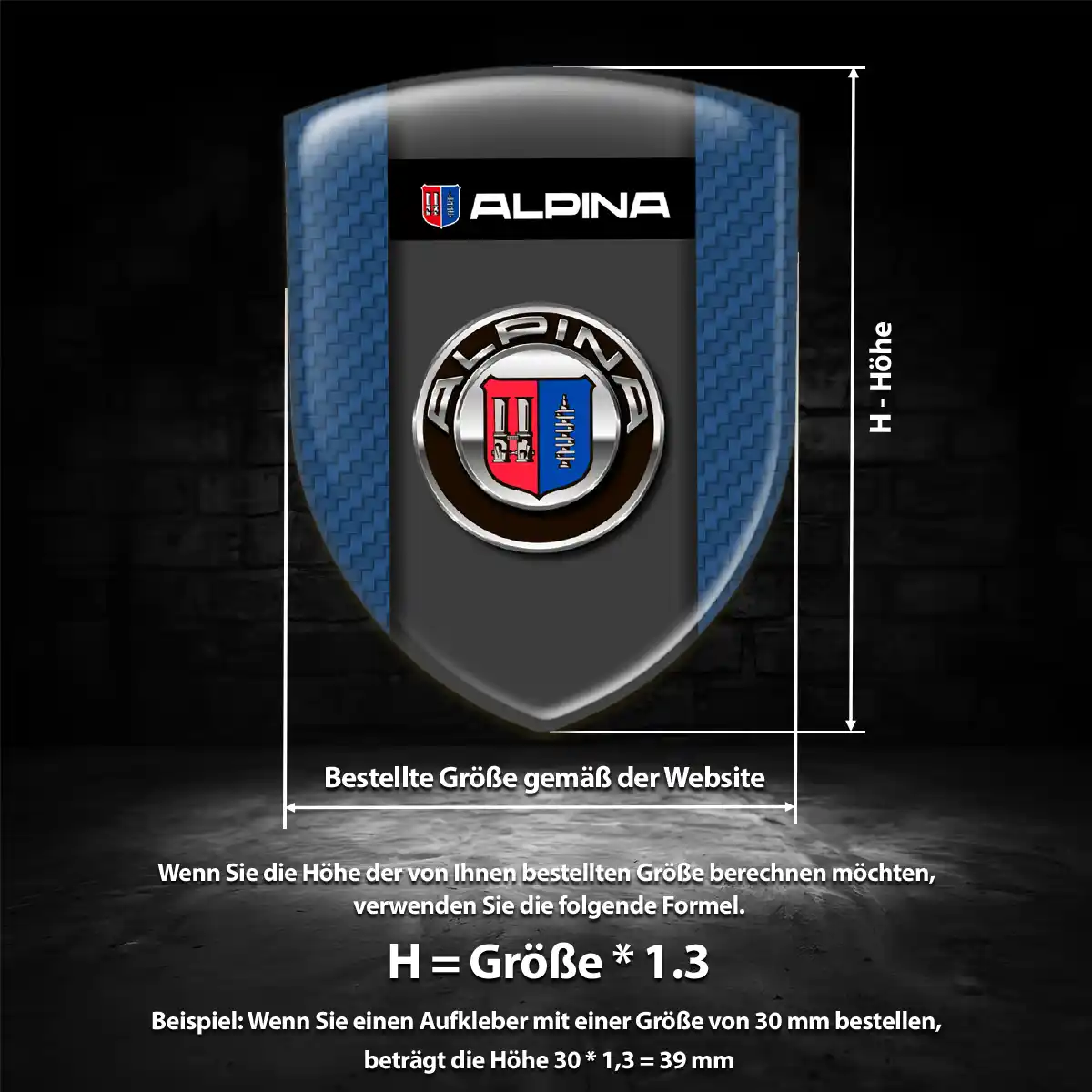 BMW Alpina Aufkleber 3D Gel Wappen Hohe Qualität