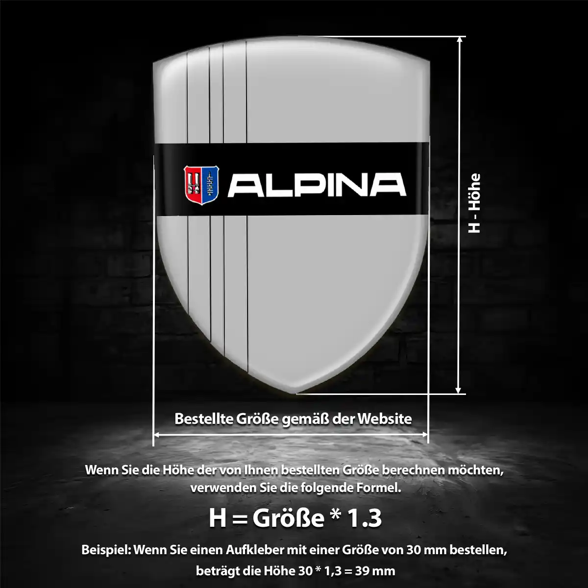 BMW Alpina Aufkleber 3D Gel Wappen Stilvolles Design