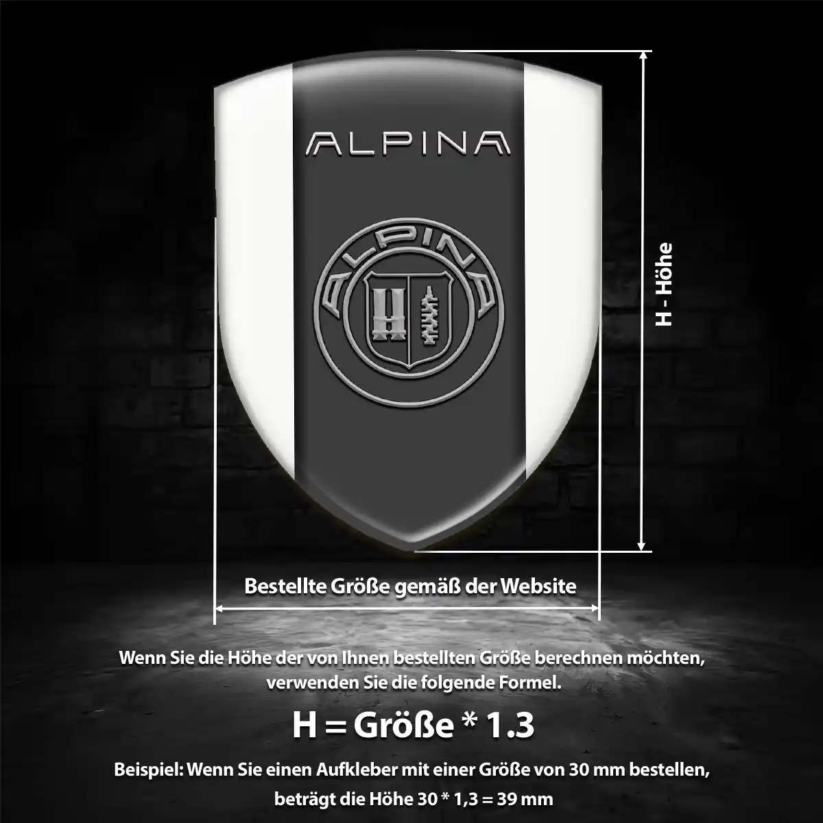 BMW Alpina Aufkleber Embleme Silikon Hohe Qualität