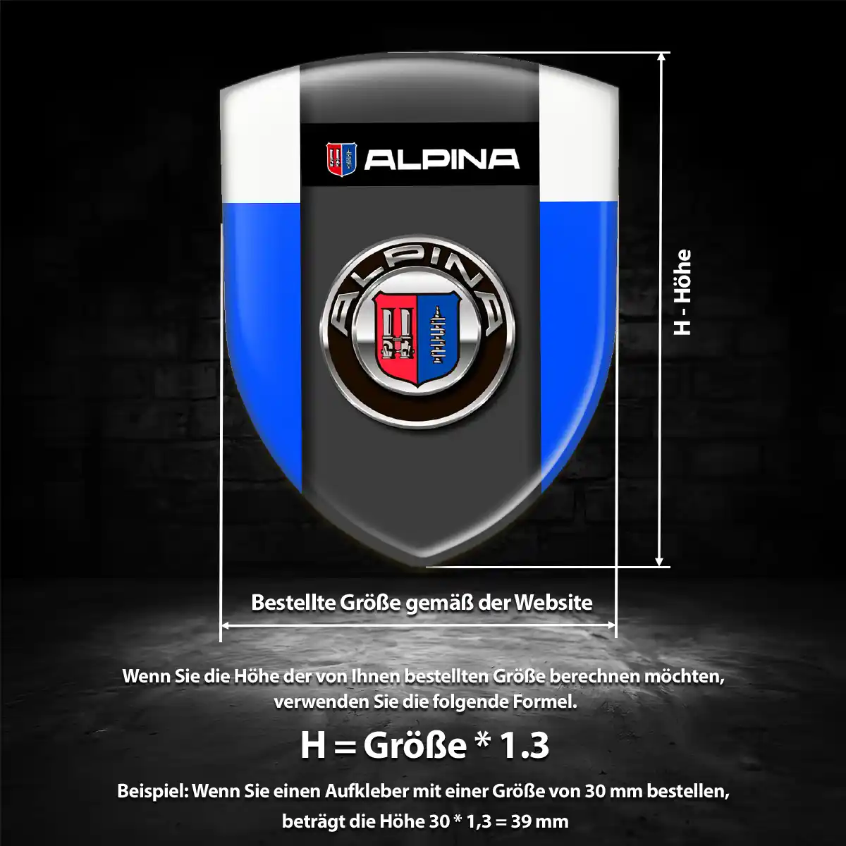 BMW Alpina Aufkleber Embleme Silikon Premium-Edition