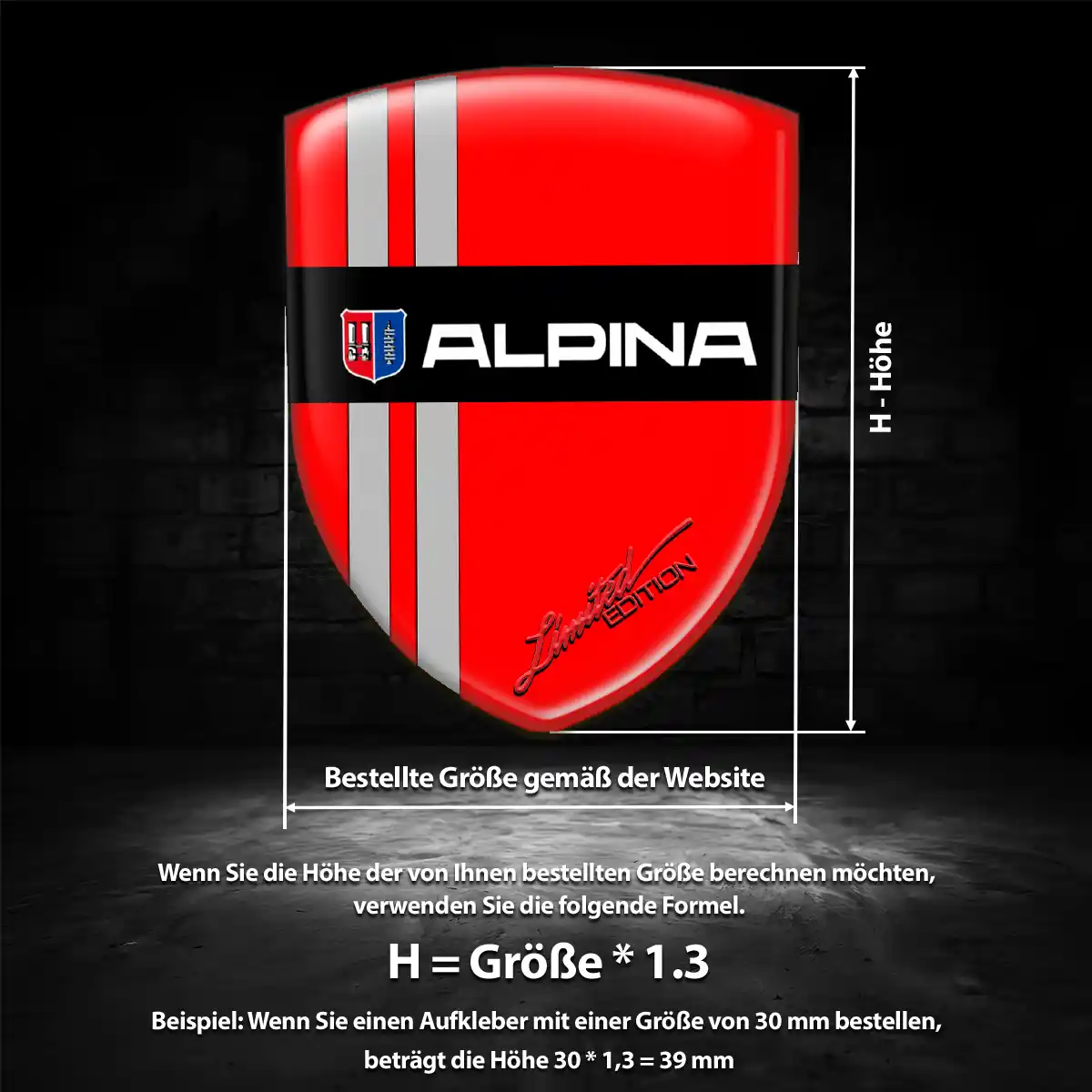 BMW Alpina Aufkleber Silikon Embleme Hohe Qualität