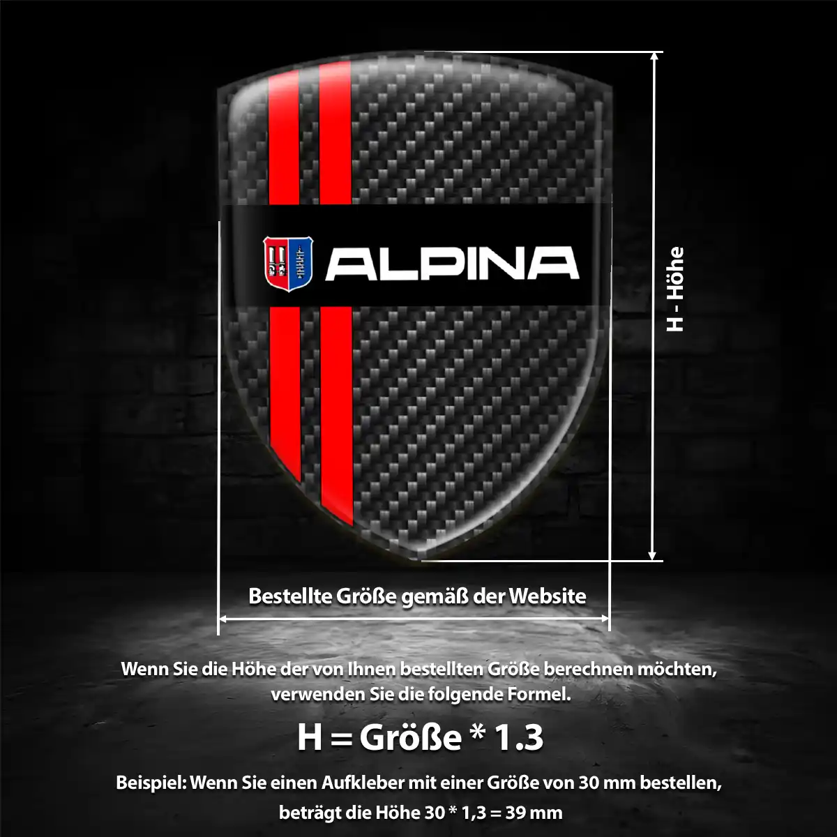 BMW Alpina Aufkleber Silikon Embleme Premium-Edition