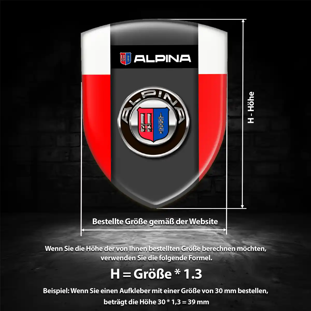 BMW Alpina Aufkleber Wappen Emblem Premium-Edition
