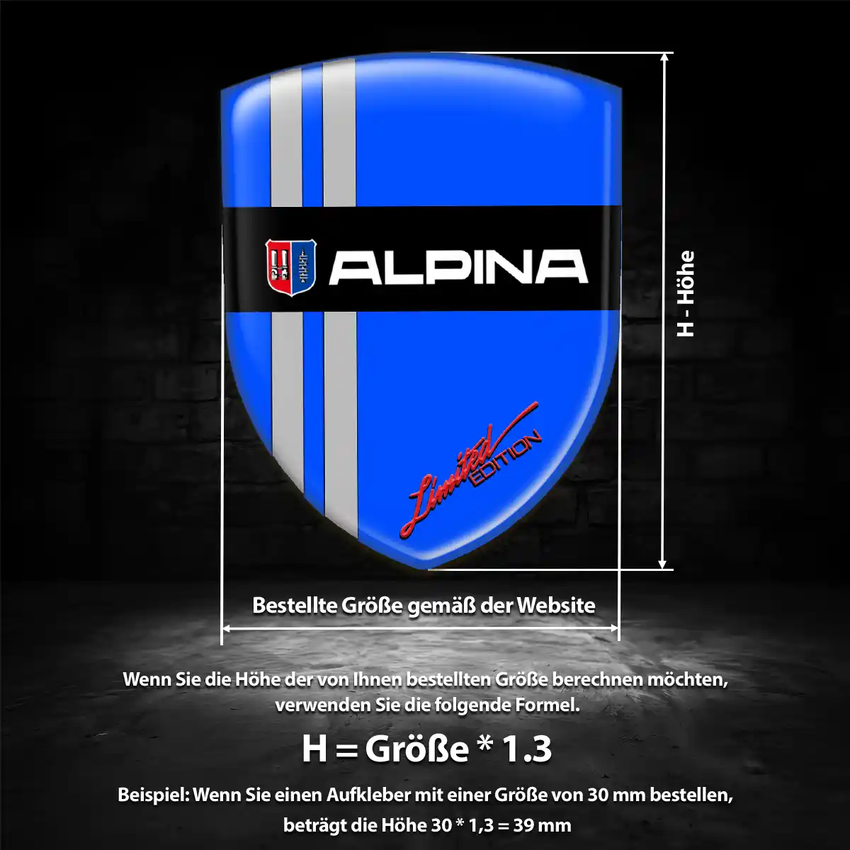 BMW Alpina Emblem Aufkleber Hohe Qualität