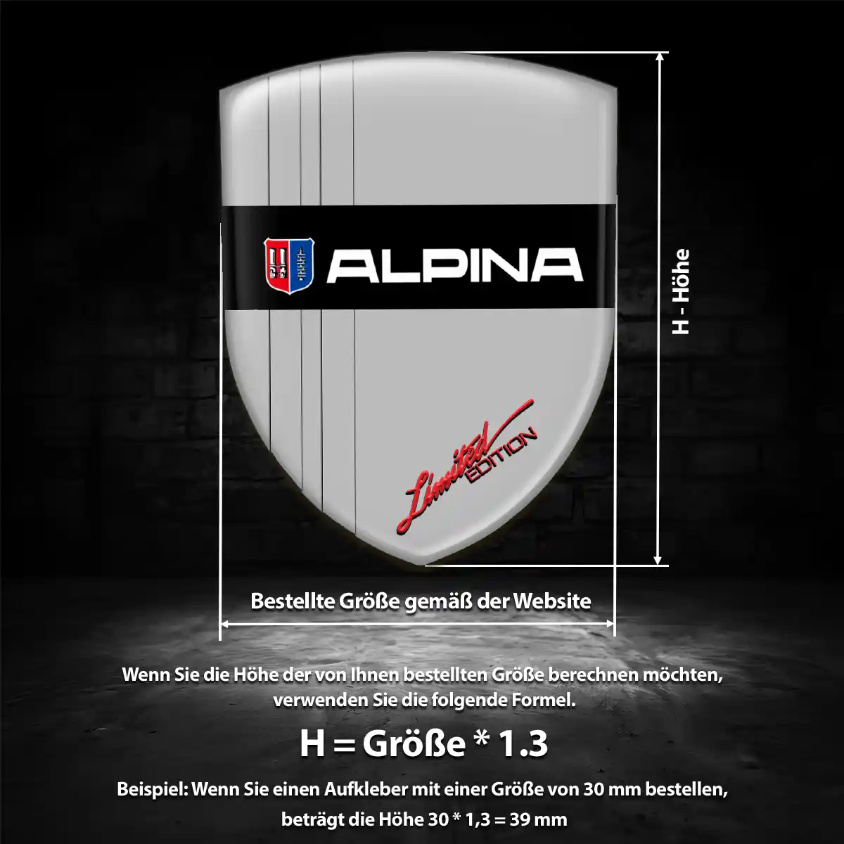 BMW Alpina Emblem Aufkleber Wappen Auto Hohe Qualität