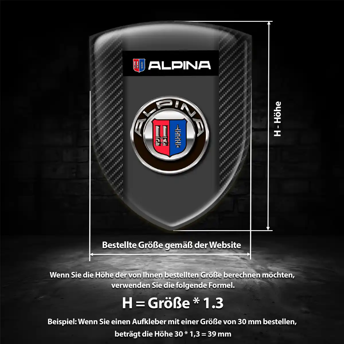 BMW Alpina Emblem Wappen Aufkleber Hohe Qualität