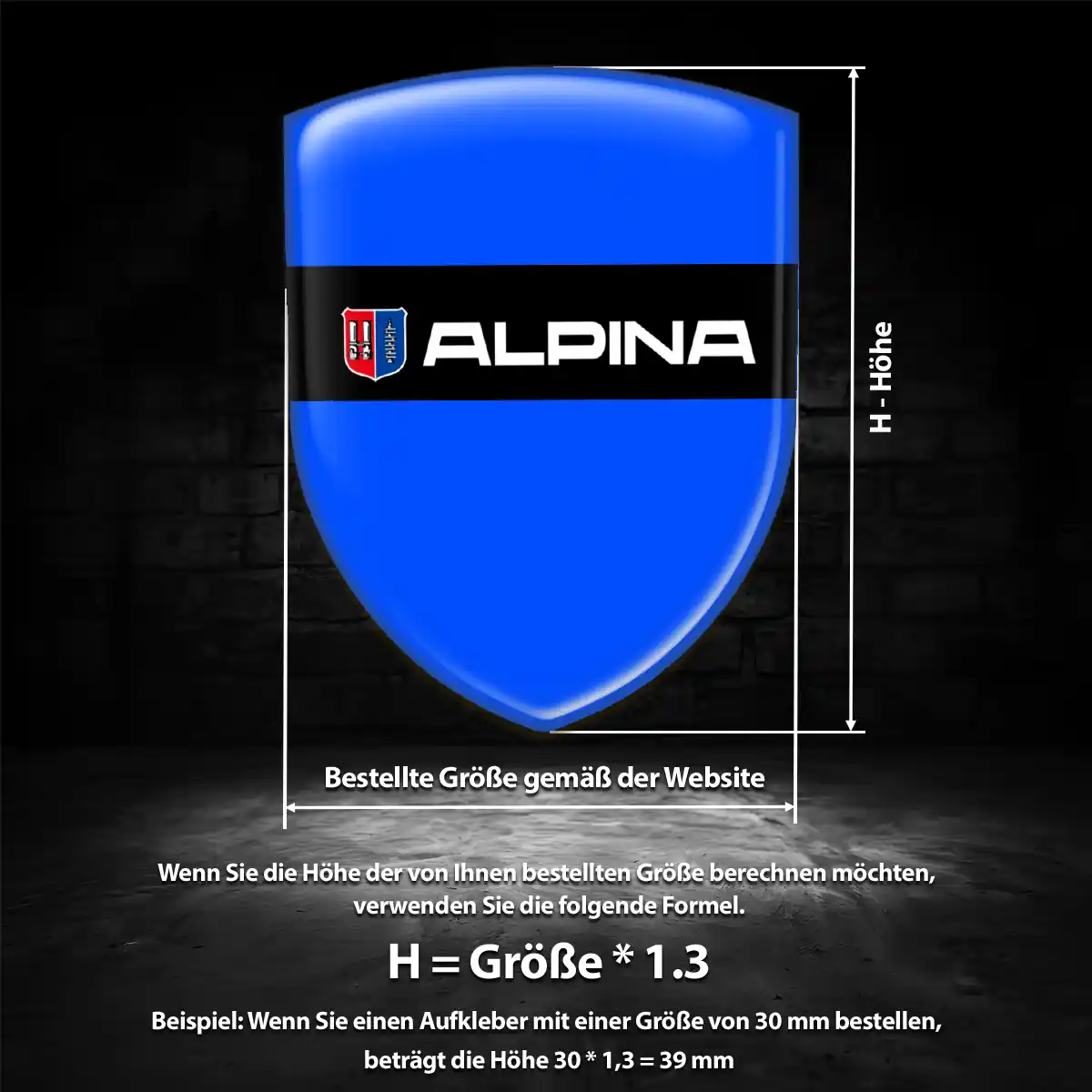 BMW Alpina Embleme Silikon Aufkleber Hohe Qualität