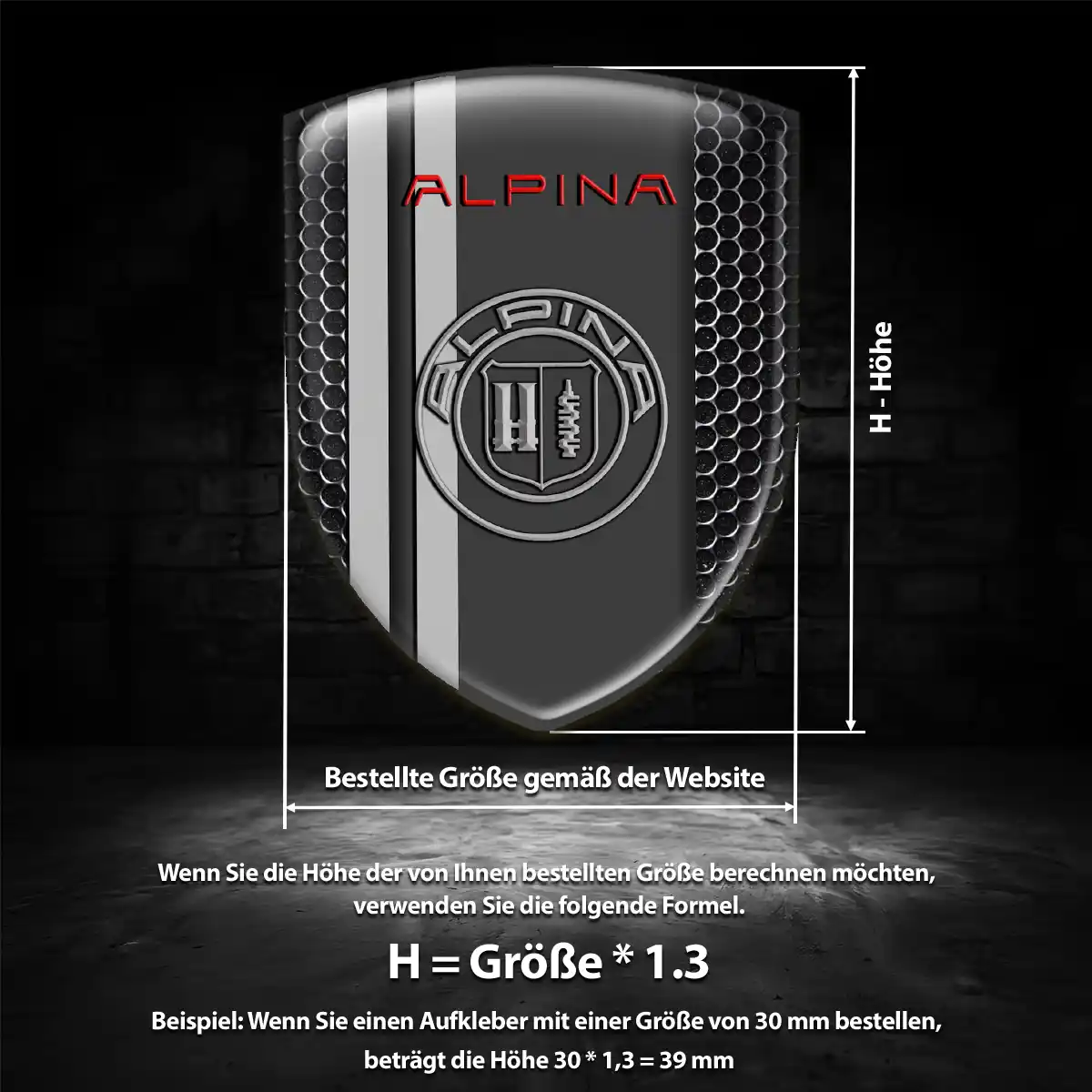 BMW Alpina Embleme Silikon Aufkleber Premium-Edition