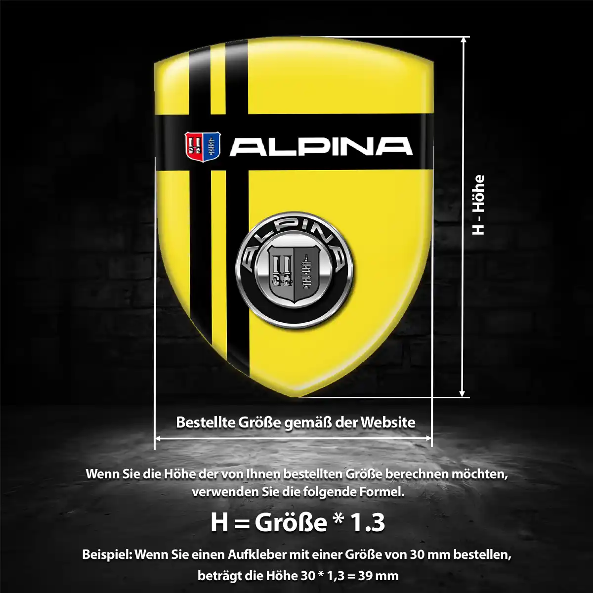 BMW Alpina Silikon Aufkleber Auto Hohe Qualität