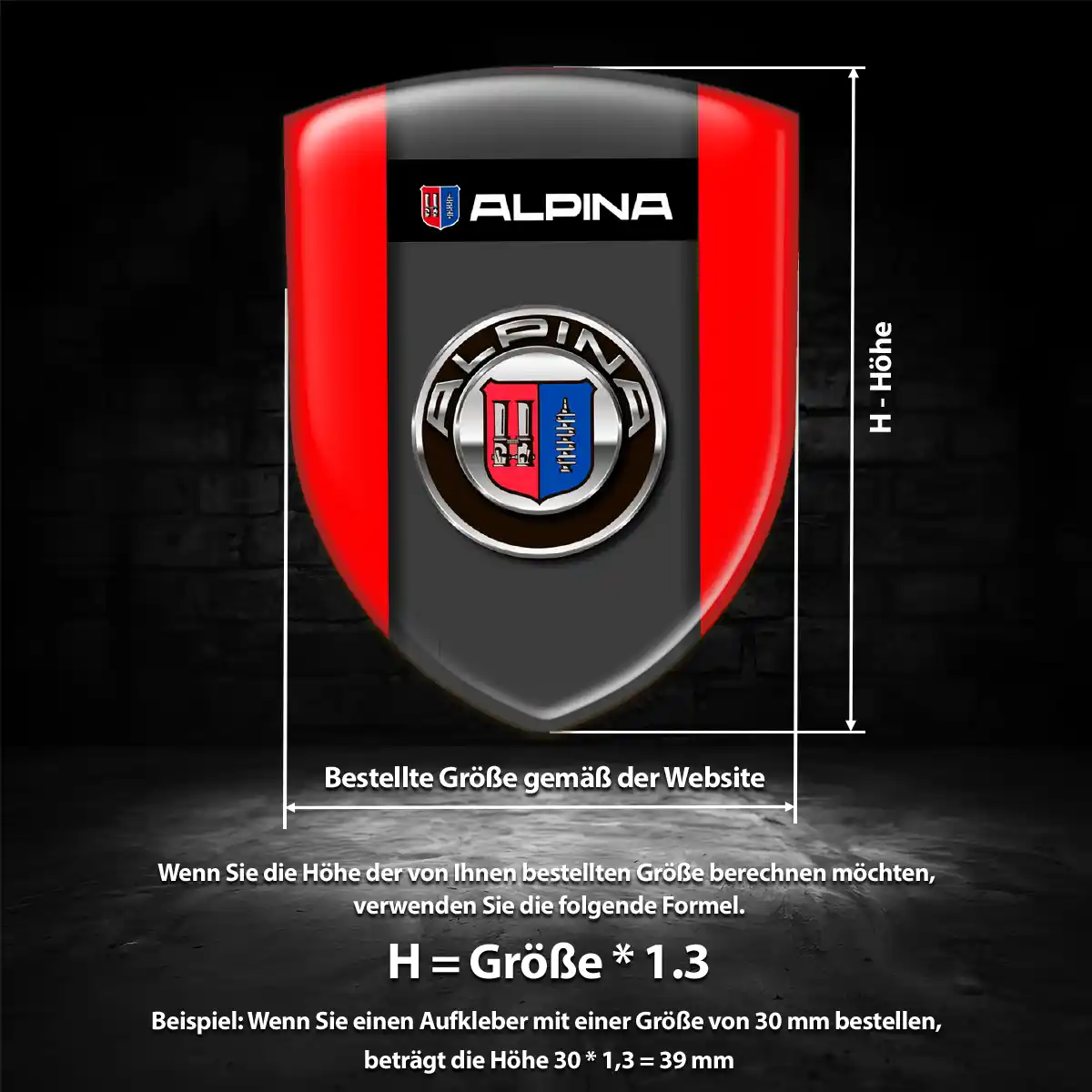 BMW Alpina Silikon Aufkleber Embleme Premium-Edition