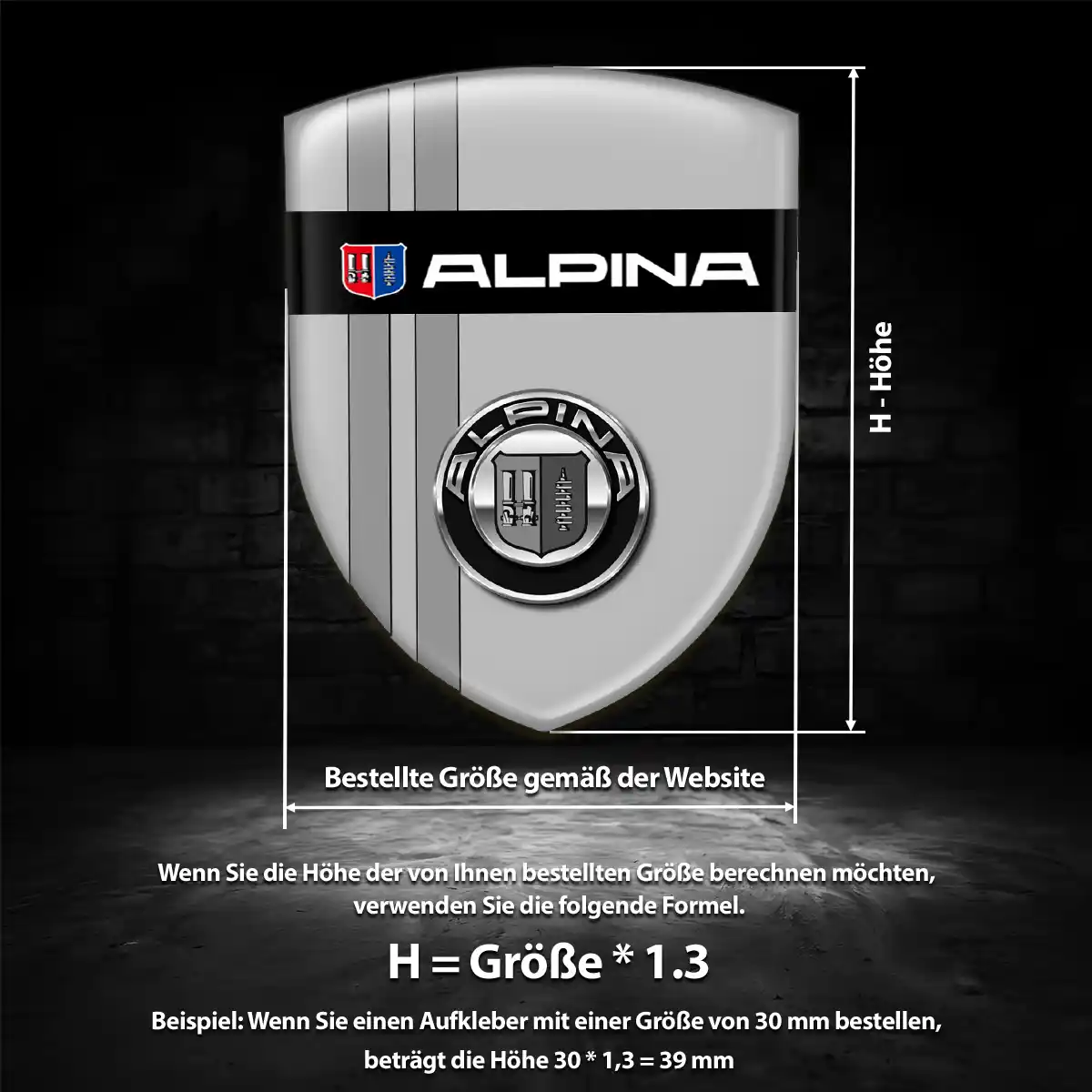 BMW Alpina Silikon Aufkleber Wappen Auto Stilvolles Design