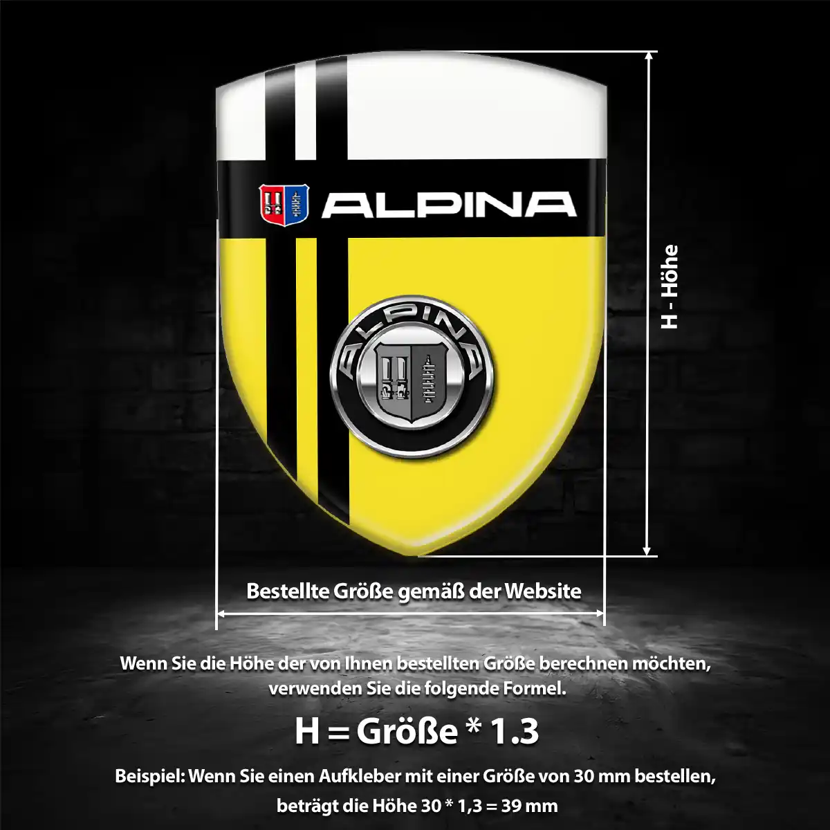 BMW Alpina Wappen Aufkleber Emblem Auto Hohe Qualität