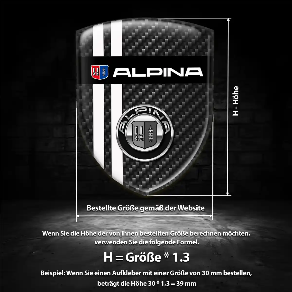 BMW Alpina Wappen Aufkleber Emblem Premium-Edition
