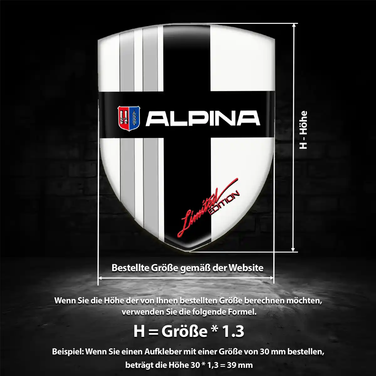 BMW Alpina Wappen Aufkleber Emblem Stilvolles Design