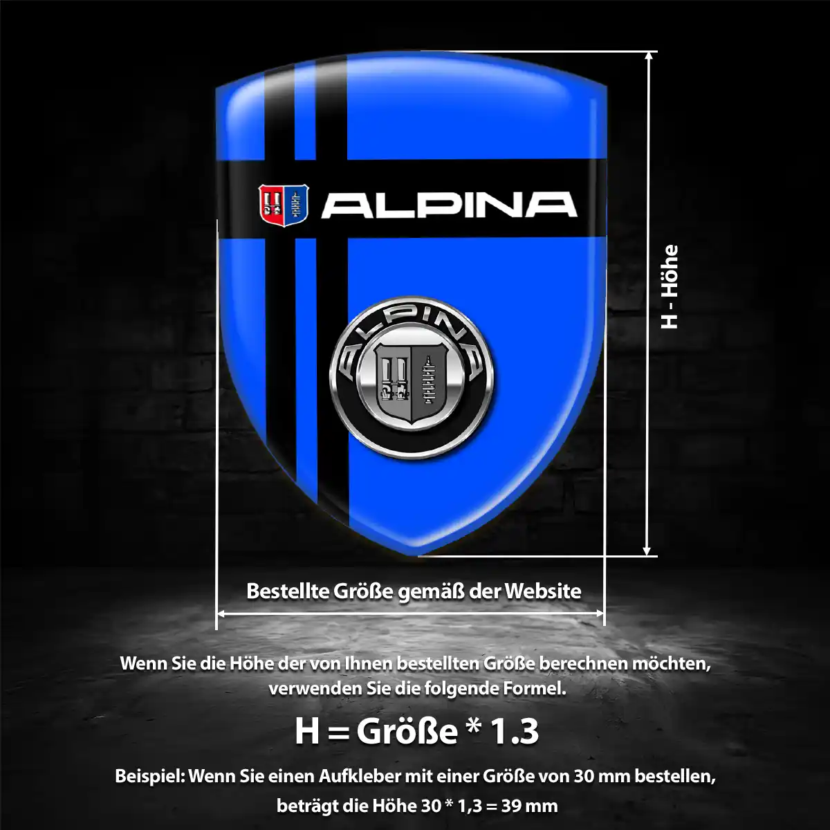 BMW Alpina Wappen Emblem Aufkleber Hohe Qualität