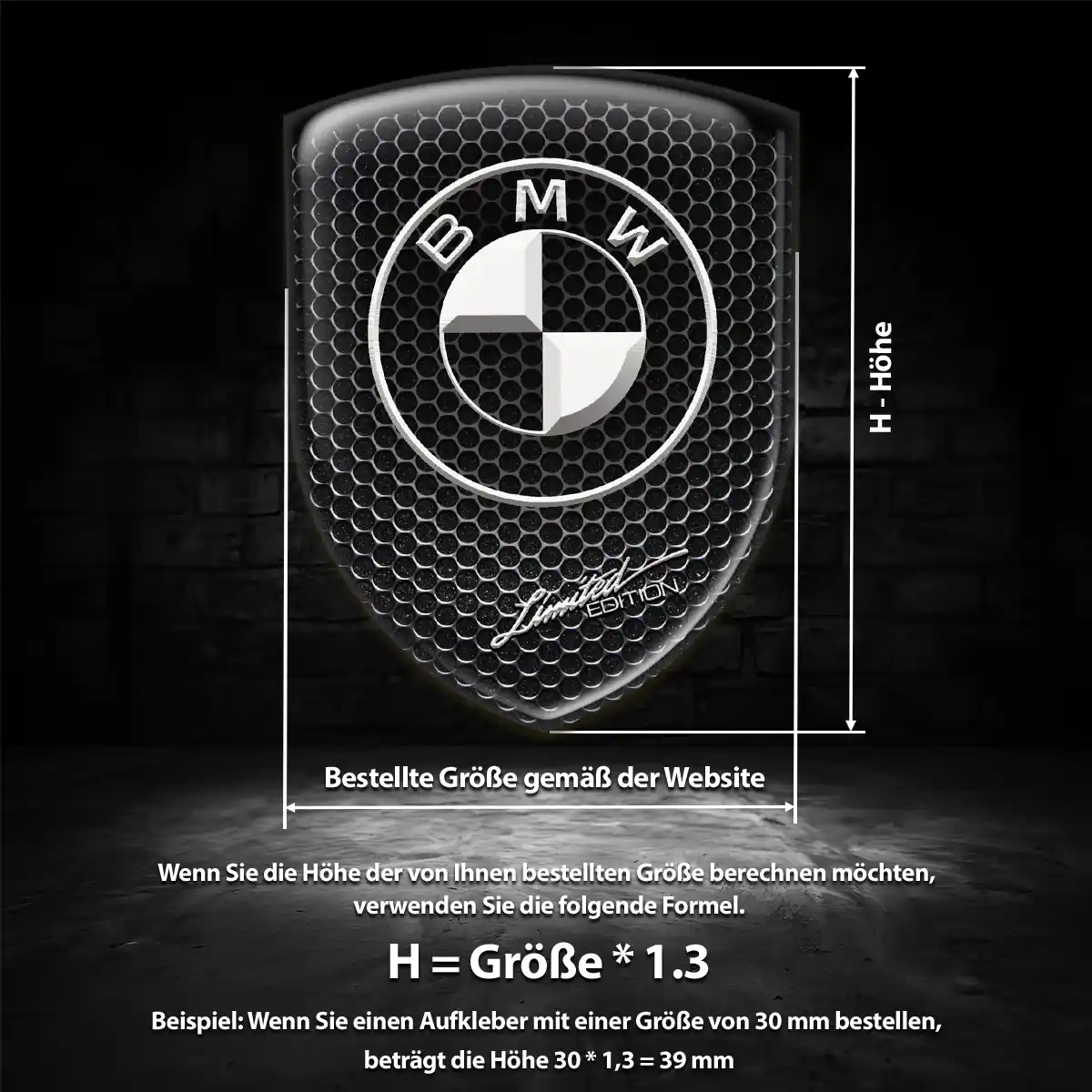 BMW Aufkleber 3D Gel Silikon Limitierte Auflage