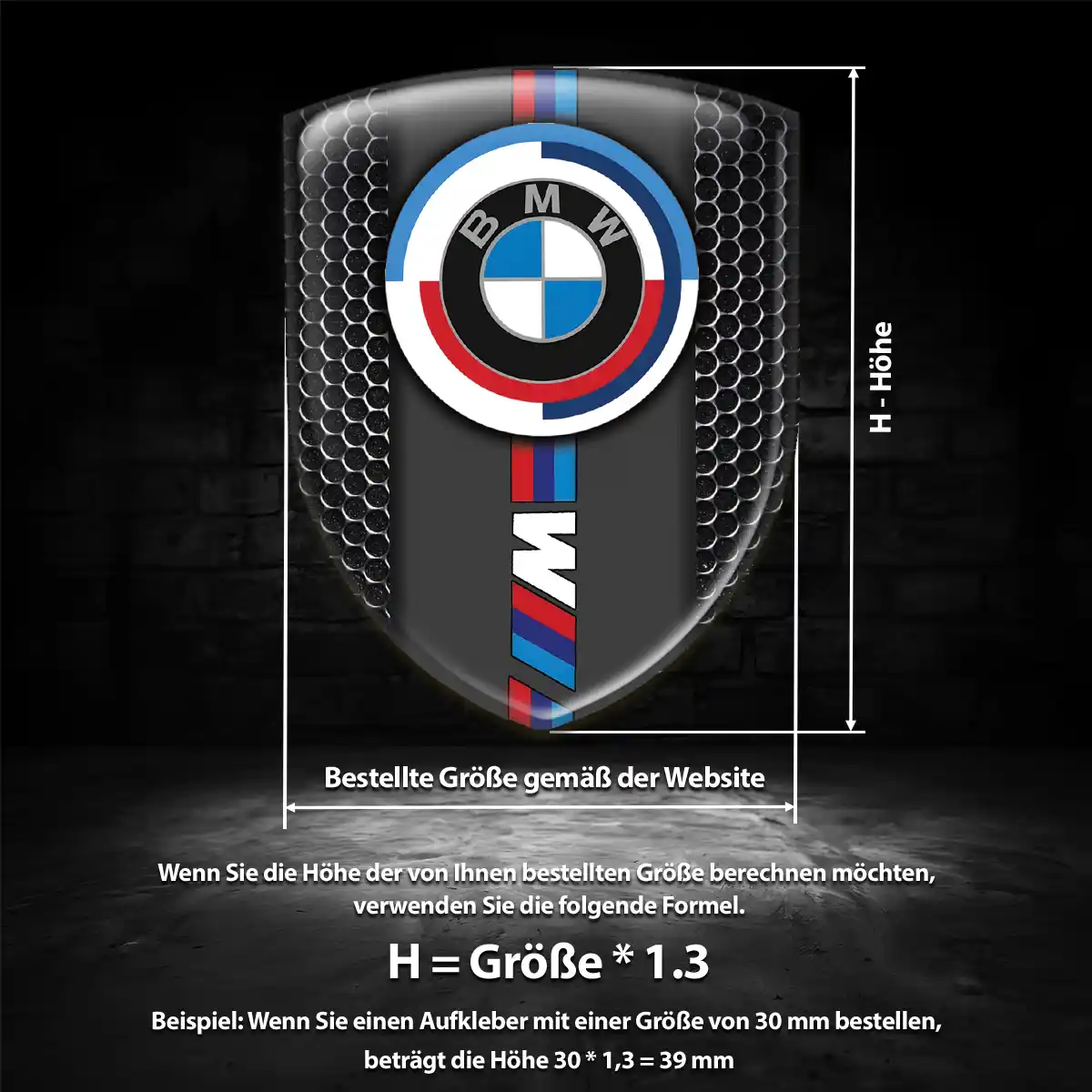 BMW Aufkleber 3D Gel Wappen Hochwertiges Harz