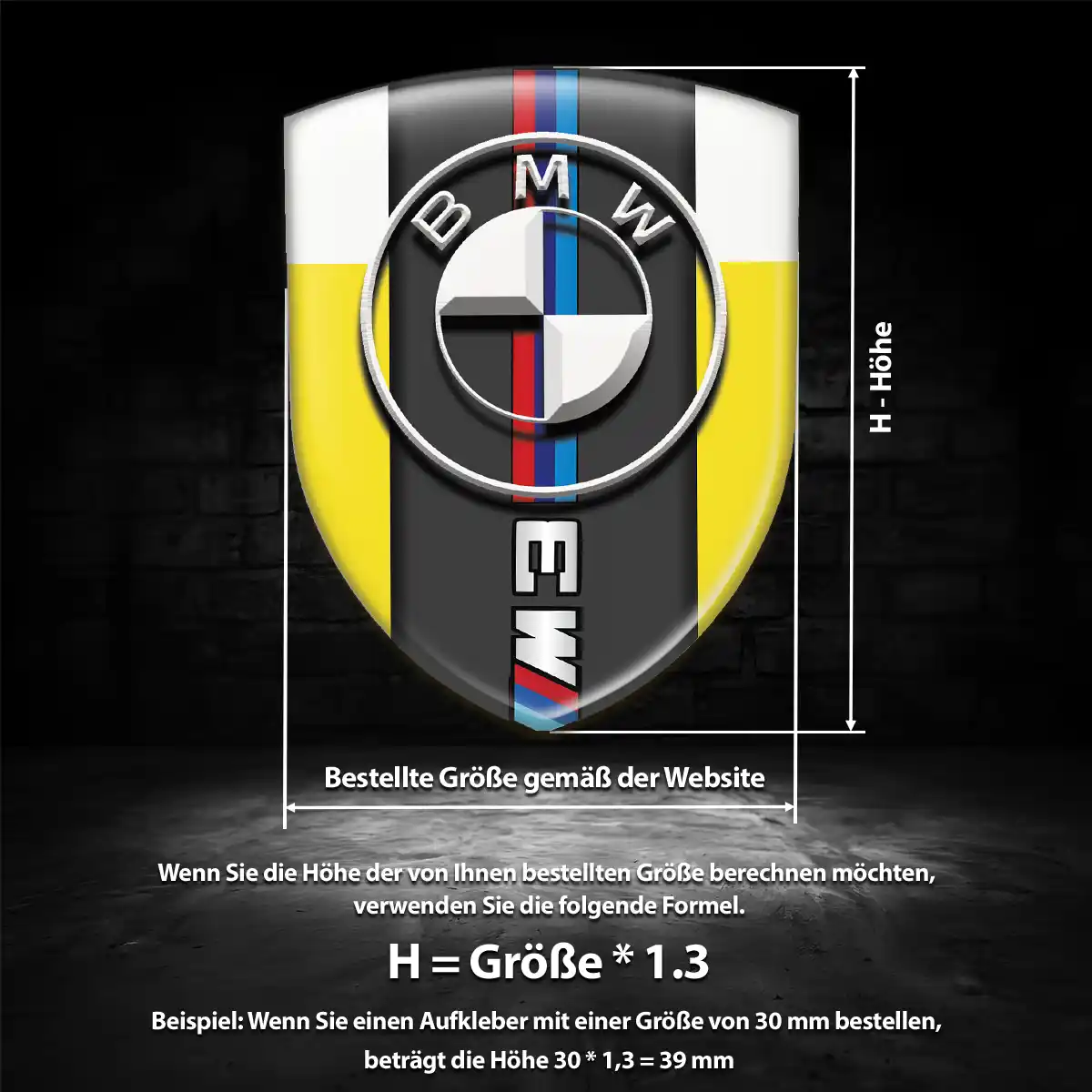 BMW Aufkleber 3D Gel Wappen Stilvolles Design