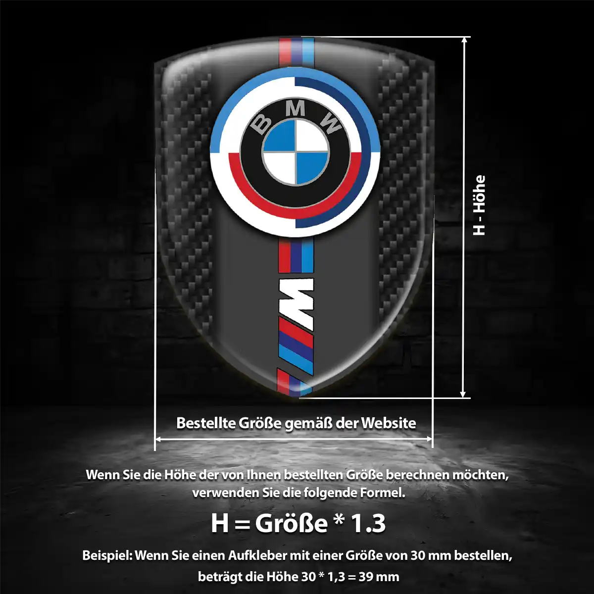 BMW Aufkleber Emblem Wappen Interieurdesign