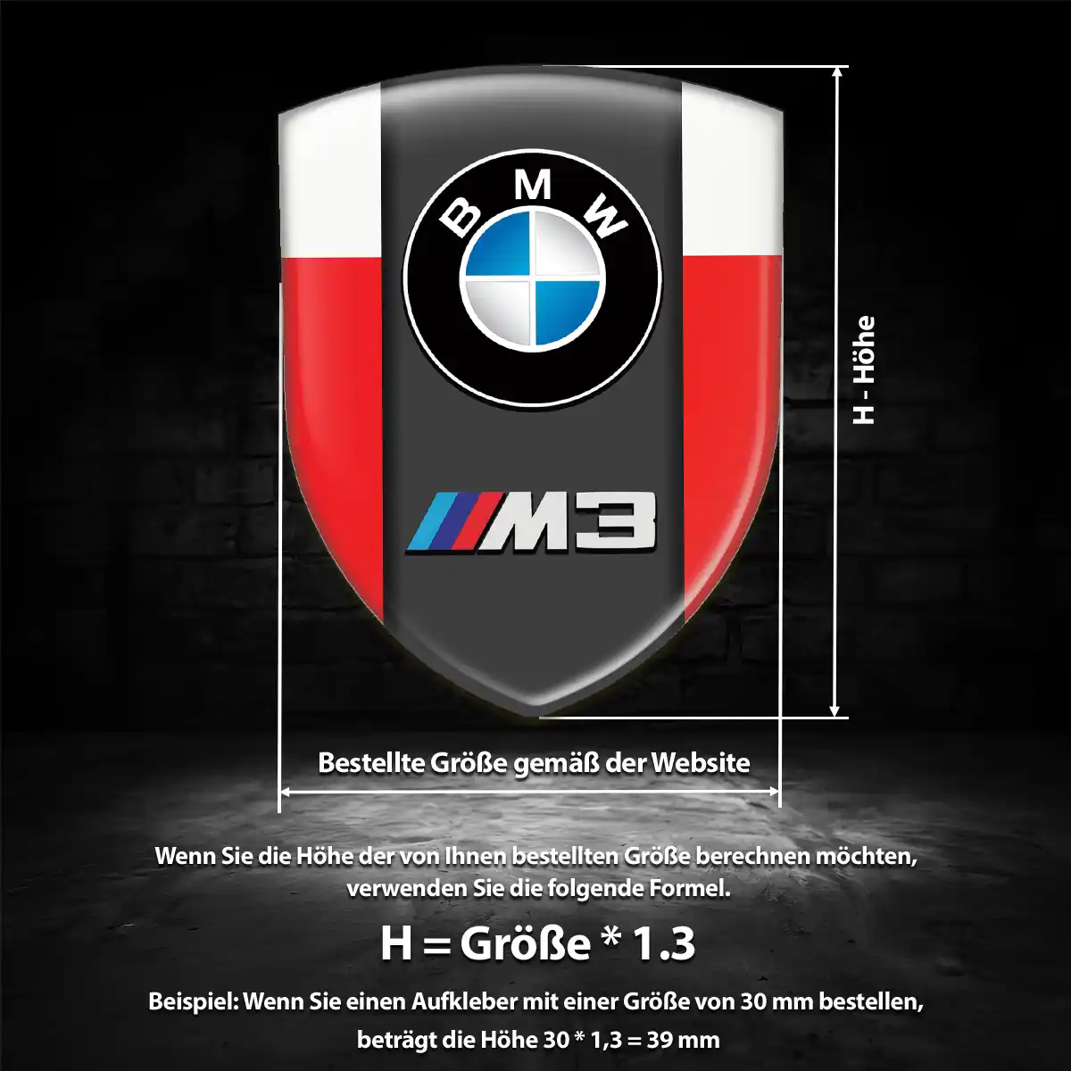 BMW Emblem Aufkleber Wappen Auto Hochwertiges Harz