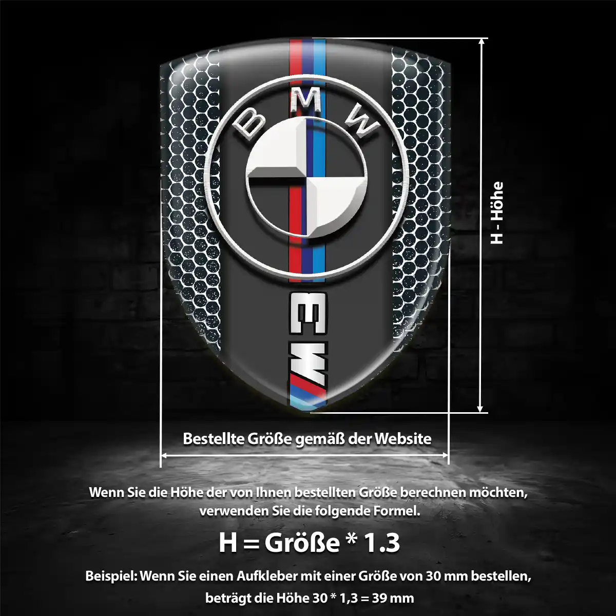 BMW Silikon Aufkleber Auto Hochwertiges Harz