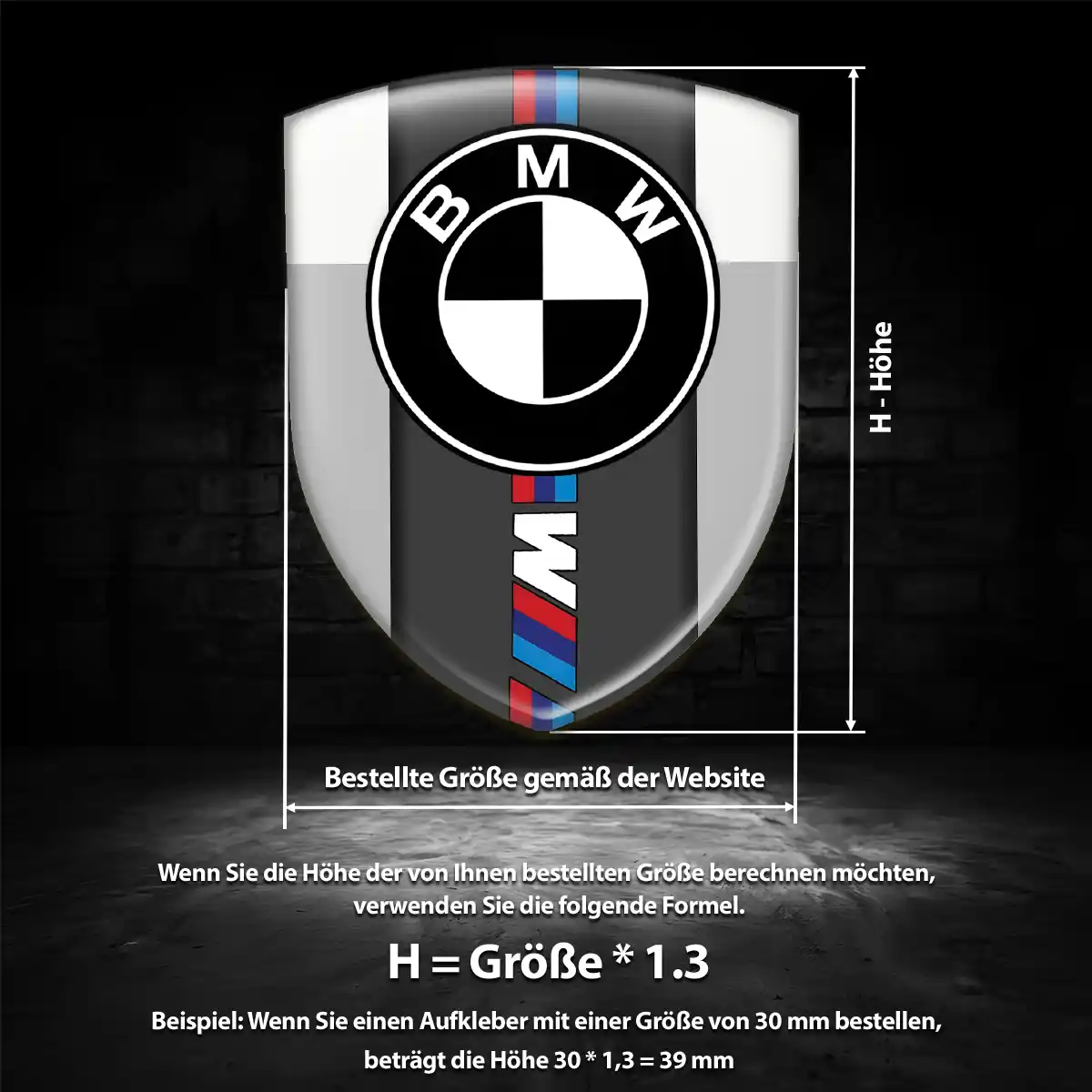 BMW Silikon Aufkleber Wappen Auto Hochwertiges Harz