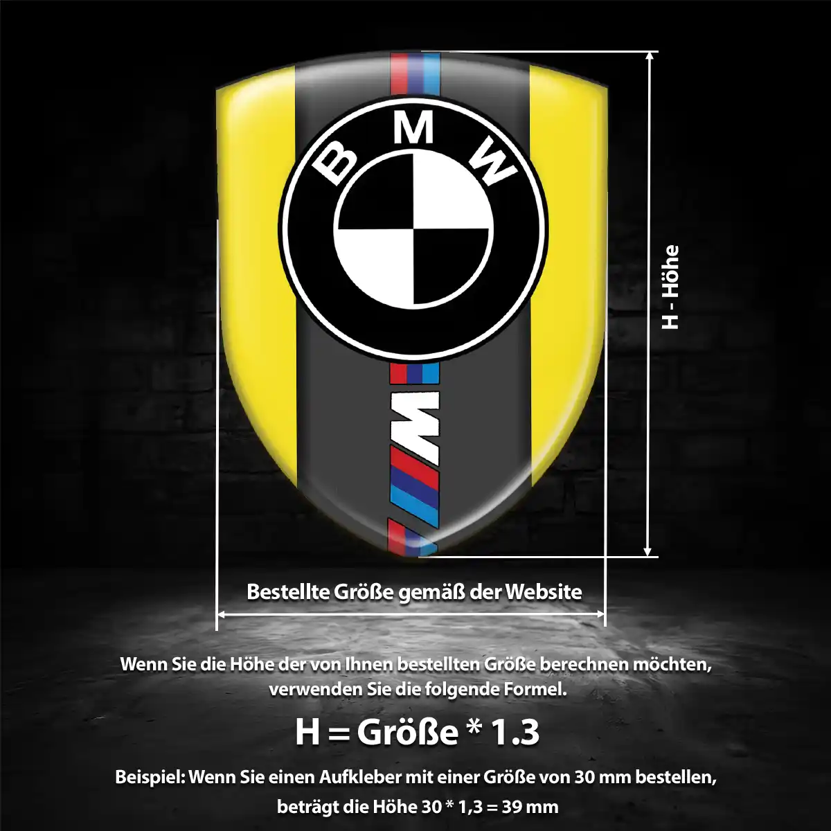 BMW Silikon Aufkleber Wappen Auto Luxus-Edition