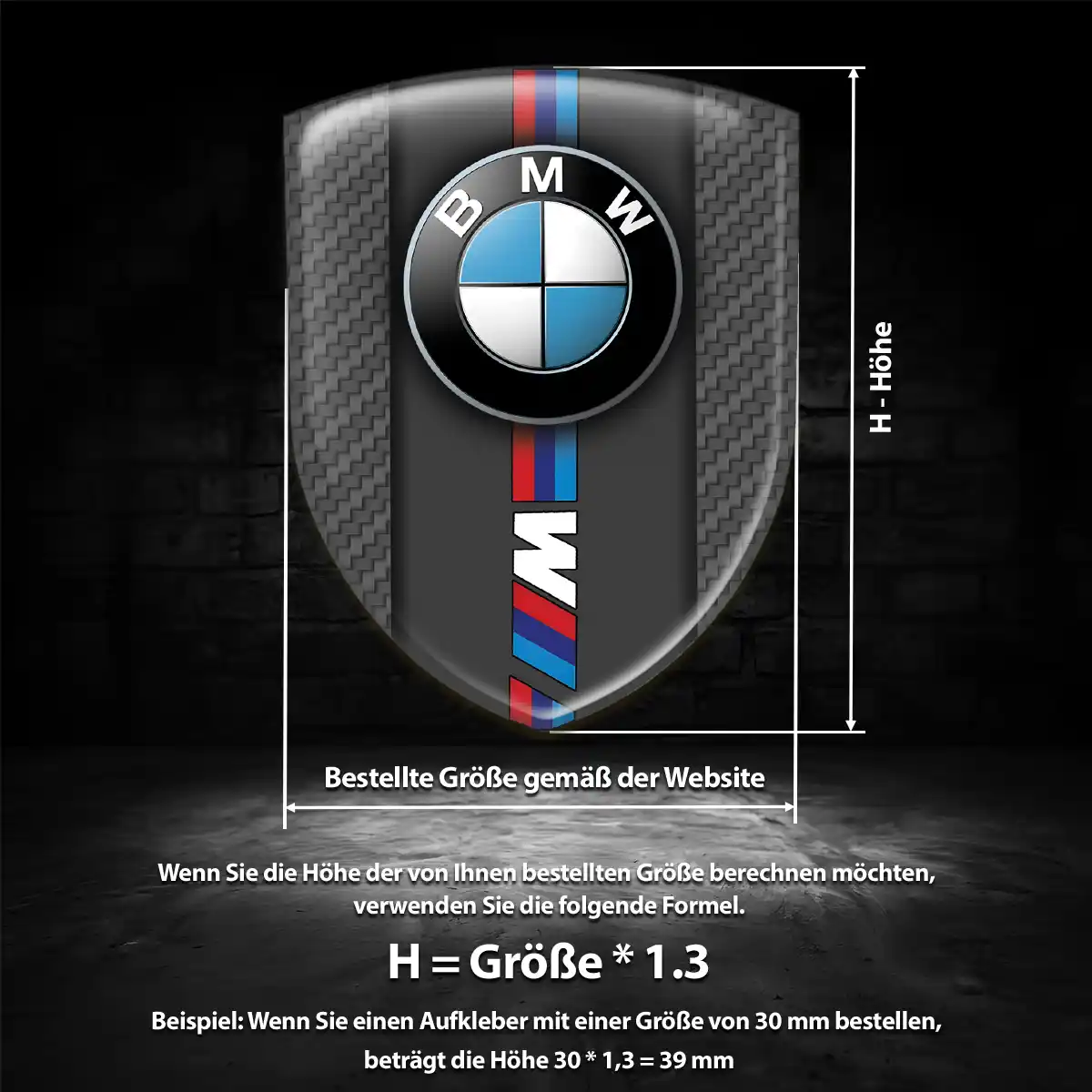 BMW Silikon Aufkleber Wappen Auto Premium-Edition