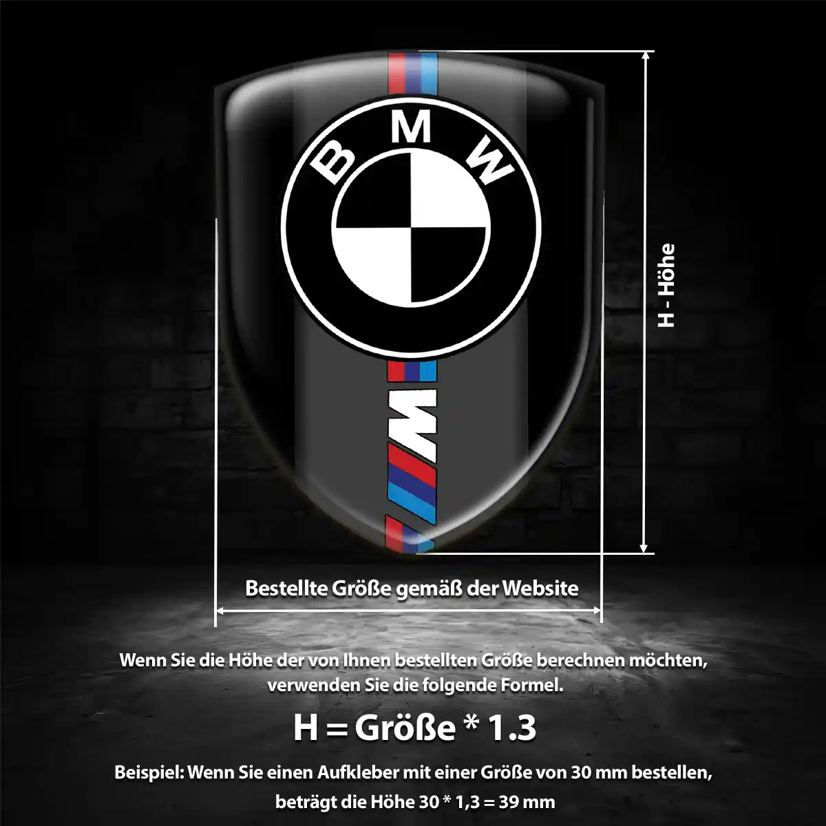 BMW Silikon Aufkleber Wappen Premium-Edition