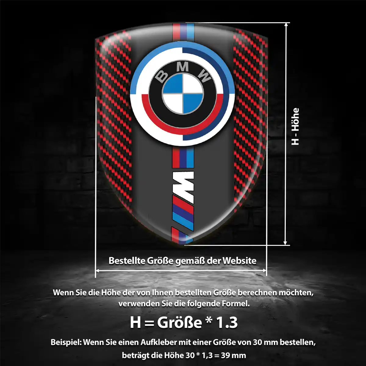 BMW Wappen Aufkleber Auto Hochwertiges Harz