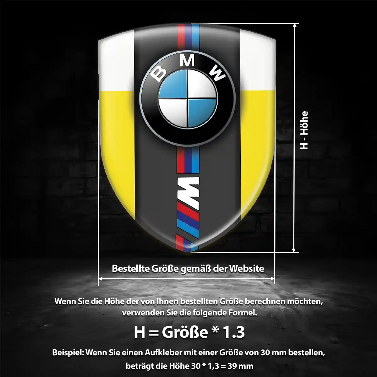 BMW Wappen Aufkleber Emblem Auto Hochwertiges Harz