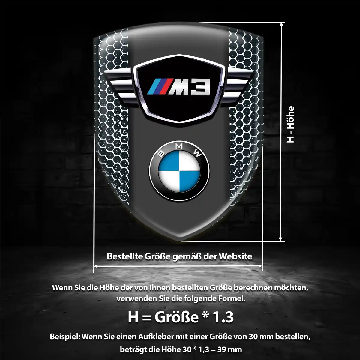 BMW Wappen Aufkleber Hochwertiges Harz
