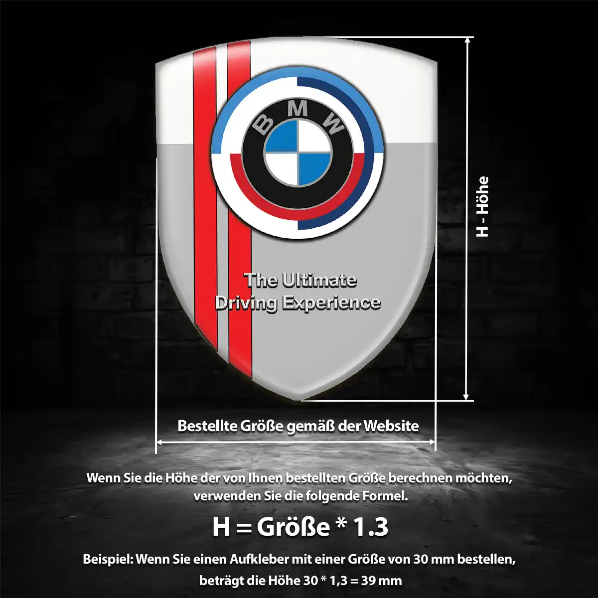 BMW Wappen Emblem Aufkleber Hochwertiges Harz