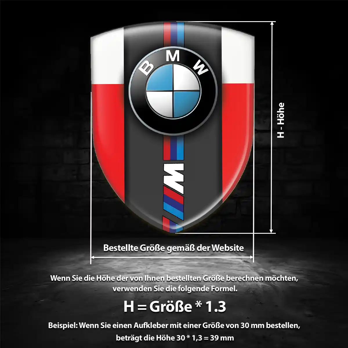 BMW Wappen Emblem Aufkleber Interieurdesign