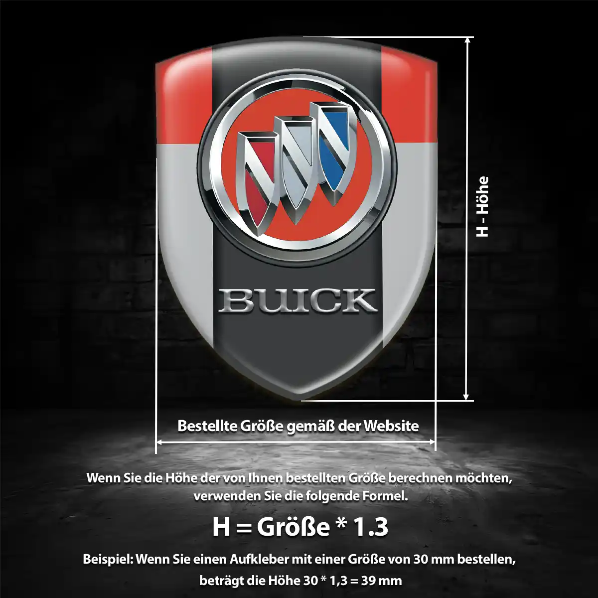 Buick 3D Gel Aufkleber Auto Elegantes Design