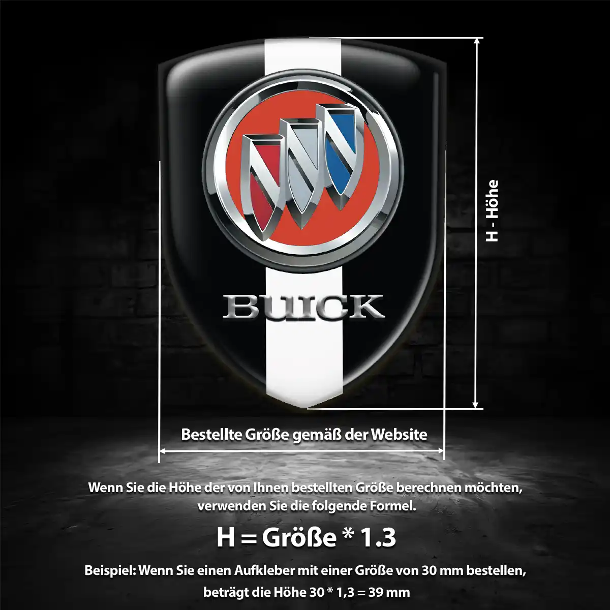 Buick 3D Gel Aufkleber Auto Hochwertiges Harz