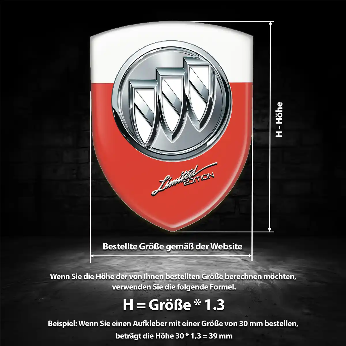 Buick 3D Gel Aufkleber Auto Interieurdesign