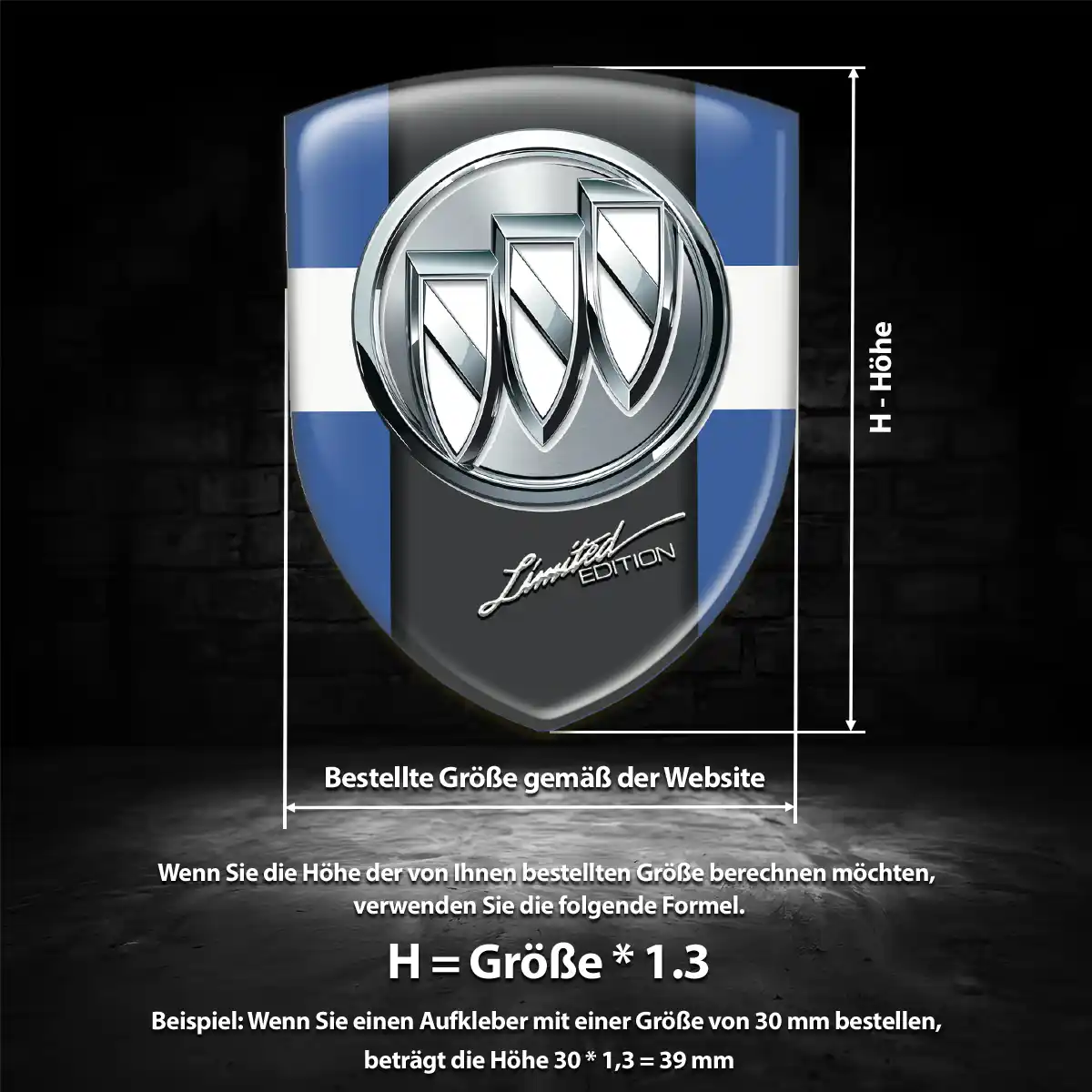 Buick 3D Gel Aufkleber Auto Markenedition