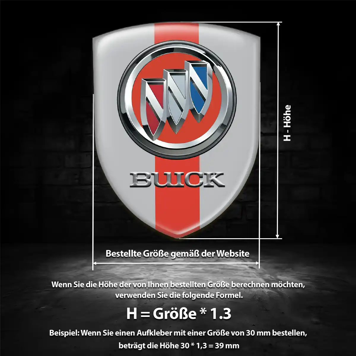 Buick 3D Gel Aufkleber Auto Premiumqualität