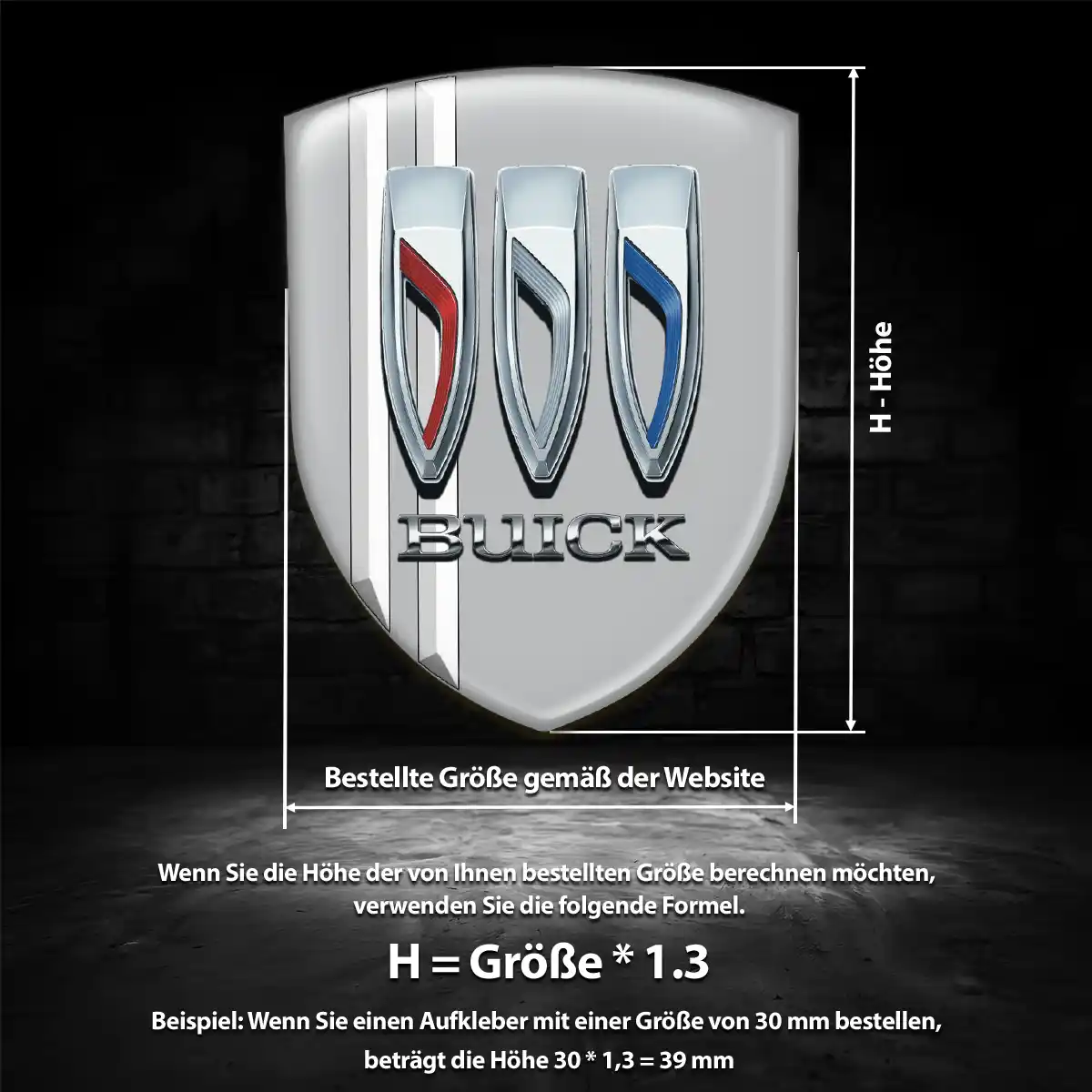 Buick 3D Gel Aufkleber Auto Tuningfahrzeug