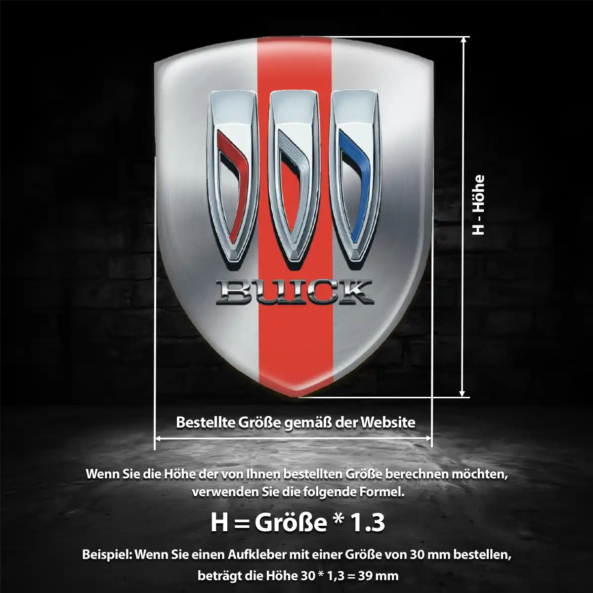 Buick 3D Gel Aufkleber Edles Design