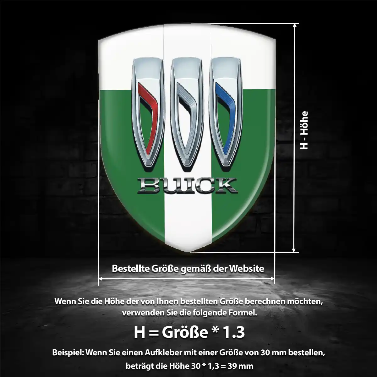 Buick 3D Gel Aufkleber Elegantes Design