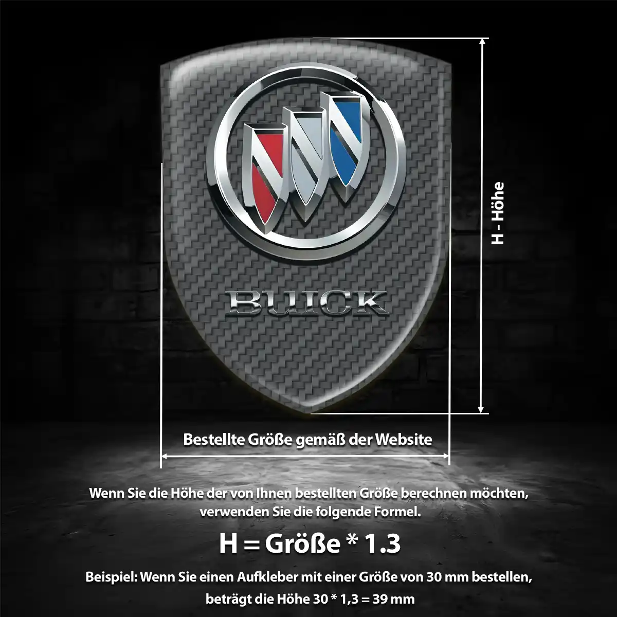 Buick 3D Gel Aufkleber Emblem Auto Hochwertiges Harz